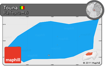 Political Simple Map of Touna, single color outside