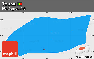 Political Simple Map of Touna, single color outside