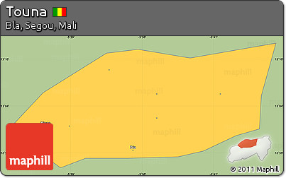 Savanna Style Simple Map of Touna, single color outside
