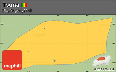 Savanna Style Simple Map of Touna, single color outside