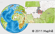 Physical Location Map of Yangasso, highlighted country, highlighted grandparent region