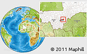 Physical Location Map of Yangasso, highlighted country, highlighted parent region