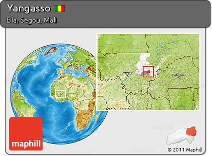 Physical Location Map of Yangasso, highlighted parent region, highlighted grandparent region