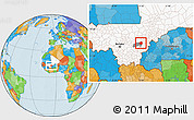 Political Location Map of Yangasso, highlighted country, highlighted parent region