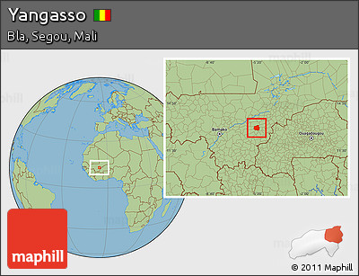 Savanna Style Location Map of Yangasso