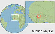 Savanna Style Location Map of Yangasso, highlighted parent region, within the entire country