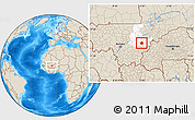 Shaded Relief Location Map of Yangasso, highlighted grandparent region