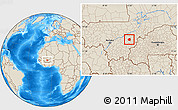 Shaded Relief Location Map of Yangasso