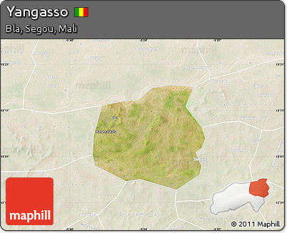 Satellite Map of Yangasso, lighten