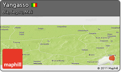 Physical Panoramic Map of Yangasso