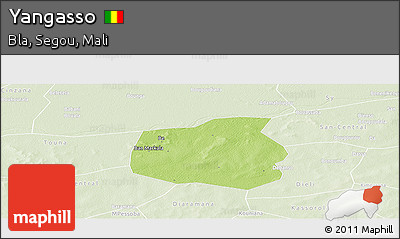 Physical Panoramic Map of Yangasso, lighten