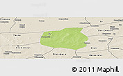 Physical Panoramic Map of Yangasso, shaded relief outside