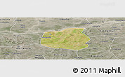 Satellite Panoramic Map of Yangasso, semi-desaturated