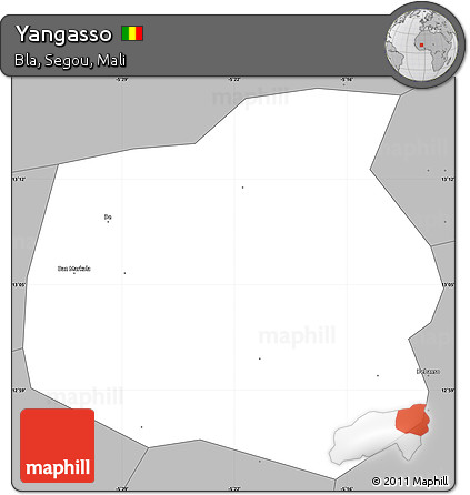Gray Simple Map of Yangasso