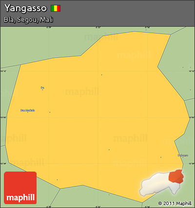 Savanna Style Simple Map of Yangasso