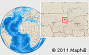 Shaded Relief Location Map of Saye