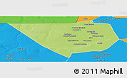Physical Panoramic Map of Nampala, political outside