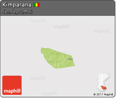 Physical 3D Map of Kimparana, cropped outside
