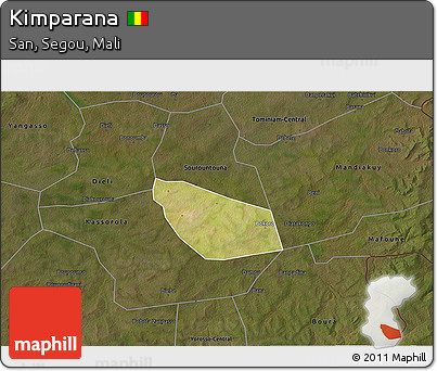 Satellite 3D Map of Kimparana, darken
