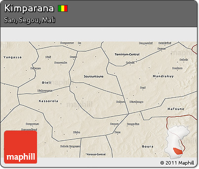 Shaded Relief 3D Map of Kimparana