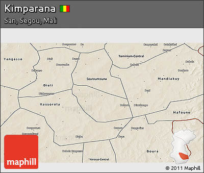 Shaded Relief 3D Map of Kimparana