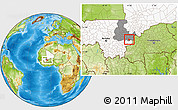 Physical Location Map of Kimparana, highlighted country, highlighted grandparent region