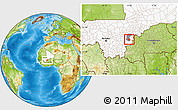 Physical Location Map of Kimparana, highlighted country, highlighted parent region