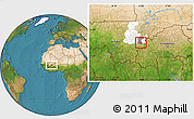 Satellite Location Map of Kimparana, highlighted parent region, highlighted grandparent region