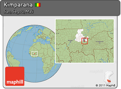 Savanna Style Location Map of Kimparana, highlighted parent region, highlighted grandparent region