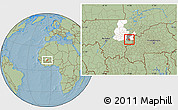 Savanna Style Location Map of Kimparana, highlighted parent region, highlighted grandparent region, hill shading