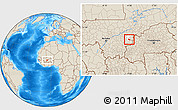 Shaded Relief Location Map of Kimparana, highlighted parent region