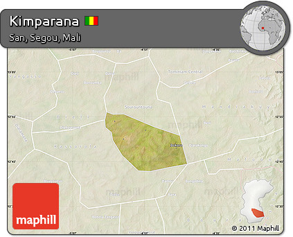 Satellite Map of Kimparana, lighten