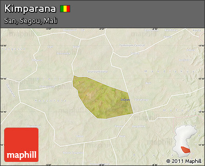 Satellite Map of Kimparana, lighten