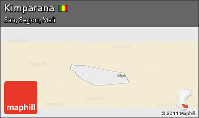 Classic Style Panoramic Map of Kimparana, single color outside