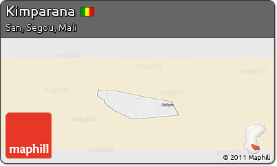Classic Style Panoramic Map of Kimparana, single color outside