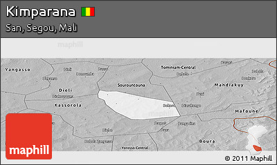 Gray Panoramic Map of Kimparana