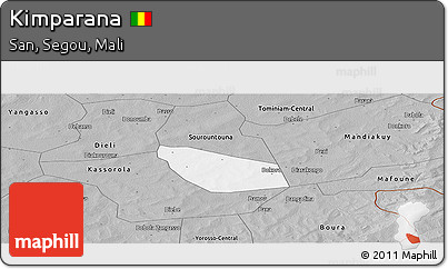 Gray Panoramic Map of Kimparana
