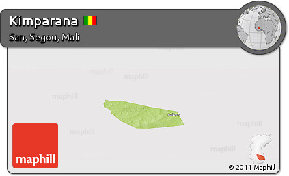 Physical Panoramic Map of Kimparana, cropped outside
