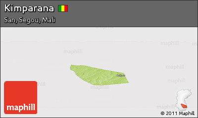 Physical Panoramic Map of Kimparana, cropped outside