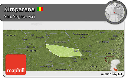 Physical Panoramic Map of Kimparana, darken