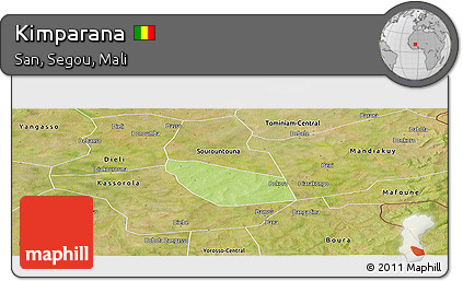Physical Panoramic Map of Kimparana, satellite outside