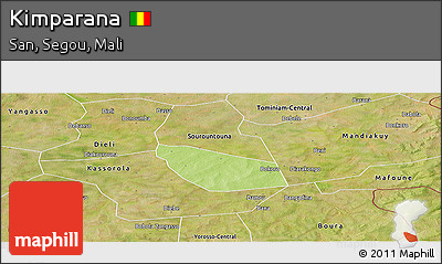 Physical Panoramic Map of Kimparana, satellite outside