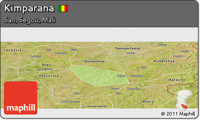 Physical Panoramic Map of Kimparana, satellite outside