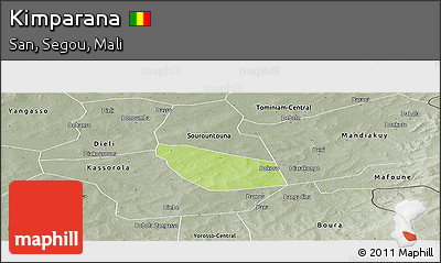 Physical Panoramic Map of Kimparana, semi-desaturated
