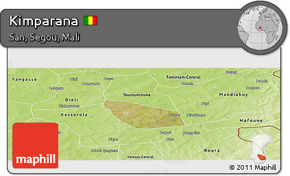 Satellite Panoramic Map of Kimparana, physical outside
