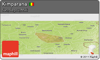 Satellite Panoramic Map of Kimparana, physical outside
