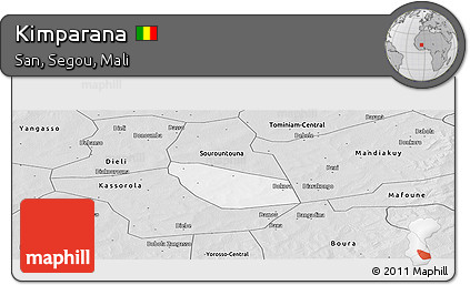 Silver Style Panoramic Map of Kimparana