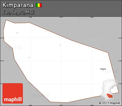 Gray Simple Map of Kimparana, cropped outside