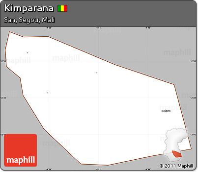 Gray Simple Map of Kimparana, cropped outside