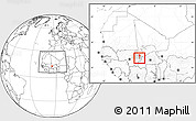 Blank Location Map of Sourountouna, highlighted grandparent region, within the entire country
